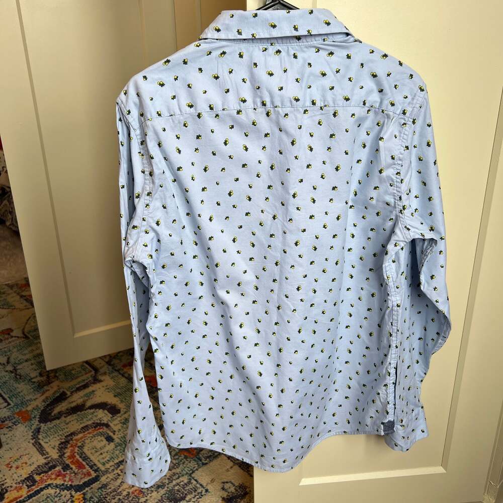 Banana Republic Men's Blue Lemon Print Oxford Shirt - Untucked Fit - Picture 3 of 4